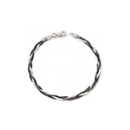 Bracelet femme 18,5cm edora collection essential tressé 3fil argent 925/1000 – bracelets femme
