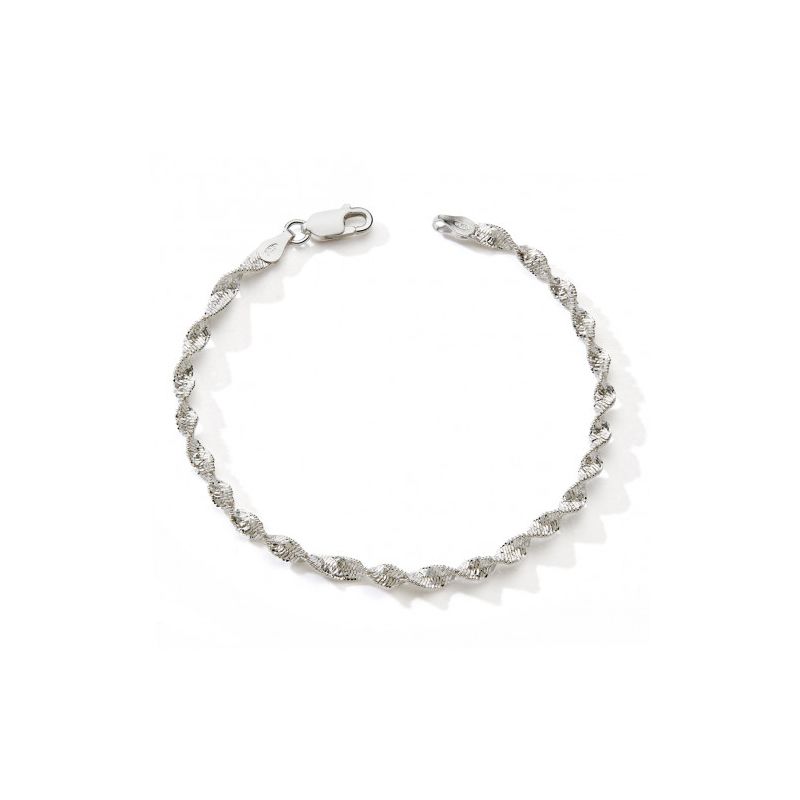Bracelet femme 18,5cm edora collection essential torsade argent 925/1000 - bracelets-femme - edora