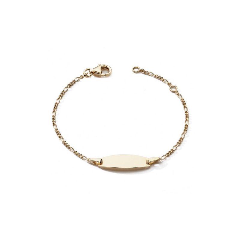Bracelet bébé gourmette edora or 375/1000 jaune maille figaro edon8948 - gourmettes - edora