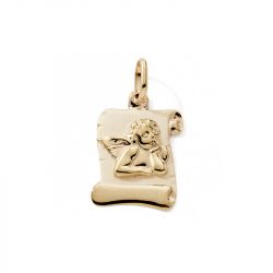 Pendentif edora collection essential ange parchemin or jaune 375/1000 - pendentifs - edora - 0