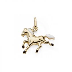 Pendentif edora collection essential cheval or jaune 375/1000 - pendentifs - edora - 0