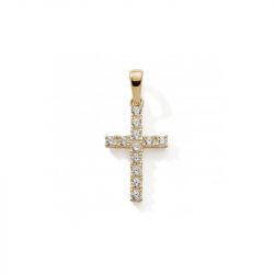 Pendentif edora collection essential croix or jaune 375/1000 - pendentifs - edora - 0