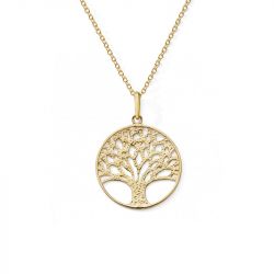 Collier femme edora collection essential arbre de vie or jaune 375/1000 - colliers-femme - edora - 0