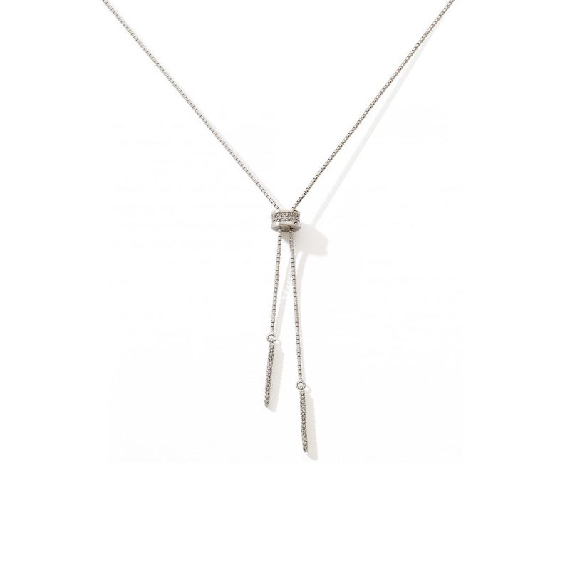 Collier femme edora collection essential barrette argent 925/1000 oxydes de zirconium - colliers-femme - edora