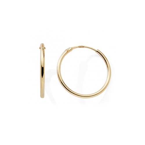 Boucles d'Oreille Créoles 10mm Femme EDORA COLLECTION ESSENTIAL Or 375/1000