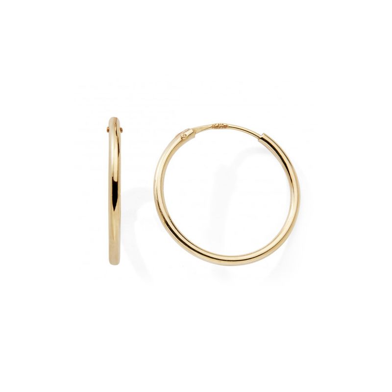 Boucles d'oreille créoles 18mm femme edora collection essential or 375/1000 - creoles - edora