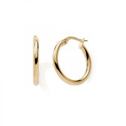 Boucles d'oreille créoles 35mm femme edora collection essential or 375/1000 - creoles - edora - 0