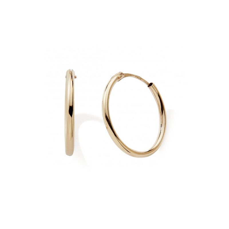 Boucles d'oreille créoles 14mm femme edora collection essential or 375/1000 - creoles - edora