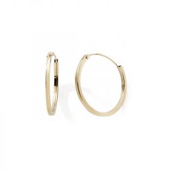 Boucles d'oreille créoles 23mm femme edora collection essential carrÉe or 375/1000 - creoles - edora - 0