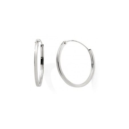 Boucles d'oreille créoles 23mm femme edora collection essential carrée or 375/1000 blanc – créoles