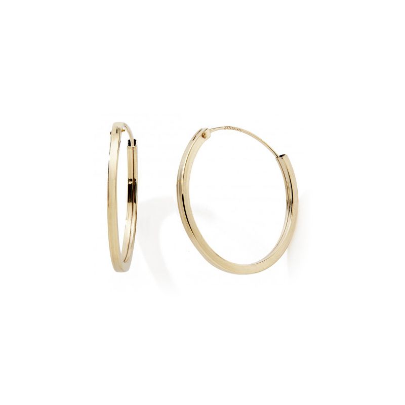 Boucles d'oreille créoles 27mm femme edora collection essential carrÉe or 375/1000 - creoles - edora