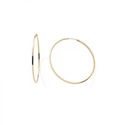 Boucles d'oreille créoles 35mm femme edora collection essential carrÉe or 375/1000 - creoles - edora - 0