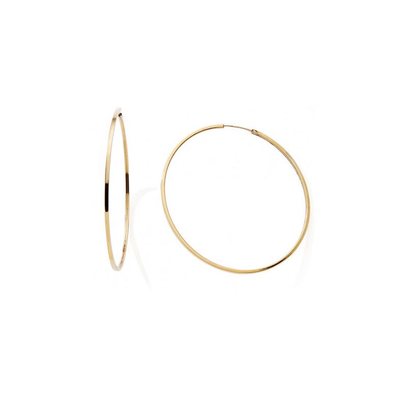 Boucles d'oreille créoles 35mm femme edora collection essential carrÉe or 375/1000 - creoles - edora