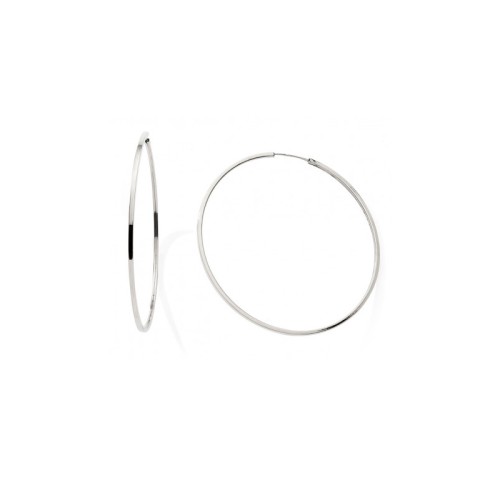 Boucles d'Oreille Créoles 40mm Femme EDORA COLLECTION ESSENTIAL CARRÉE Or 375/1000 Blanc