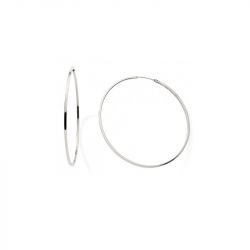 Boucles d'oreille créoles 45mm femme edora collection essential carrÉe or 375/1000 blanc - creoles - edora - 0