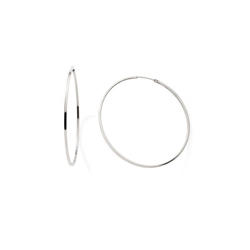 Boucles d'oreille créoles 45mm femme edora collection essential carrÉe or 375/1000 blanc - creoles - edora