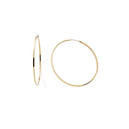 Boucles d'Oreille Créoles 50mm Femme EDORA COLLECTION ESSENTIAL CARRÉE Or 375/1000