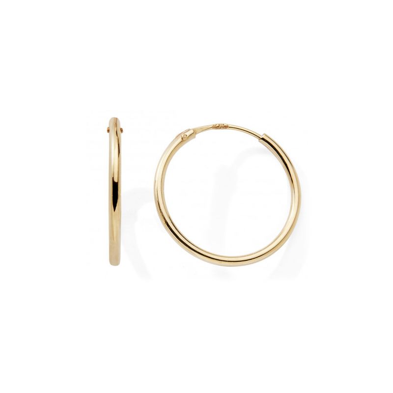 Boucles d'oreille créoles 16mm femme edora collection essential or 375/1000 - creoles - edora