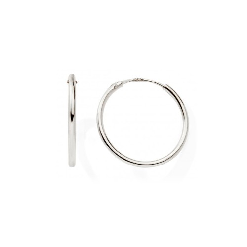 Boucles d'Oreille Créoles 10mm Femme EDORA COLLECTION ESSENTIAL Or 375/1000 Blanc