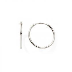 Boucles d'oreille créoles 12mm femme edora collection essential or 375/1000 blanc - creoles - edora - 0