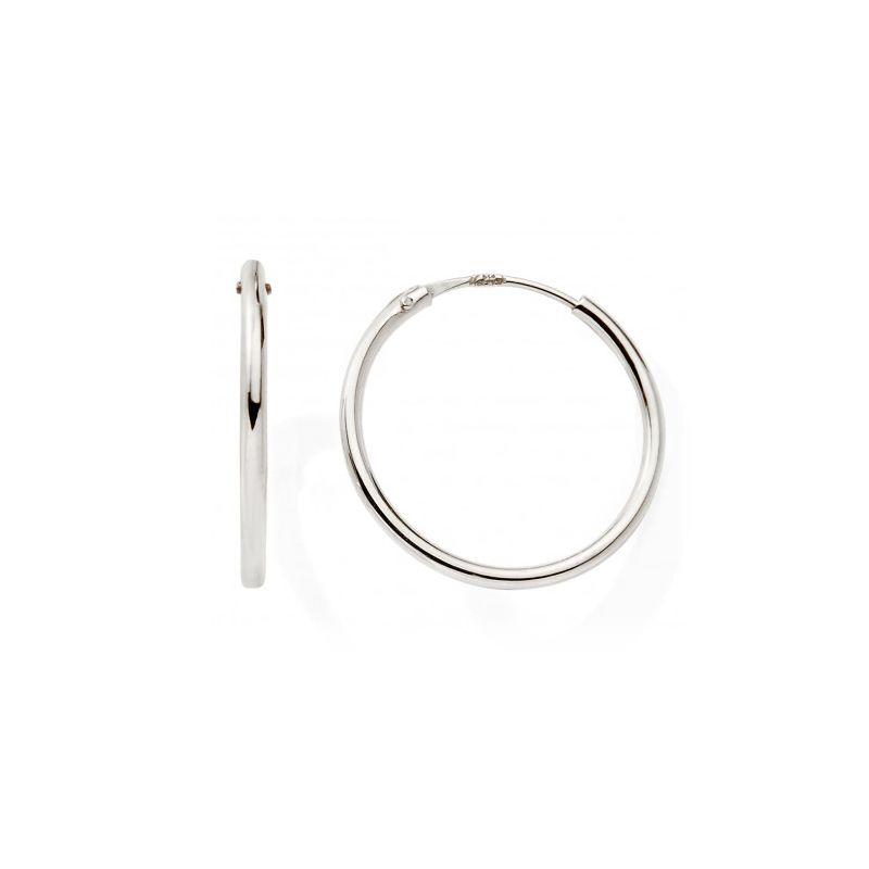 Boucles d'oreille créoles 12mm femme edora collection essential or 375/1000 blanc - creoles - edora