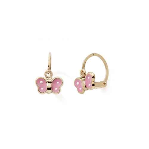 Boucles d'Oreilles Brisures Enfant EDORA COLLECTION ESSENTIAL PAPILLON LAQUÉ Or 375/1000