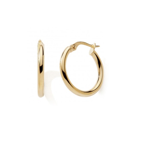 Boucles d'Oreille Créoles 30mm Femme EDORA COLLECTION ESSENTIAL Or 375/1000