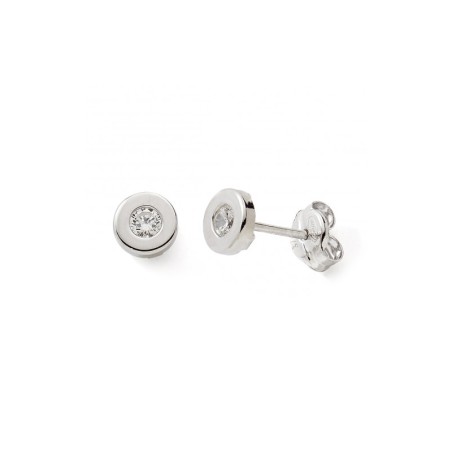 Boucles d'oreilles femme puces edora or 375/1000 blanc et oxydes edon6634g – boucles d'oreilles femme