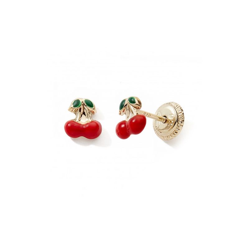 Boucles d'oreilles puces enfant edora collection essential cerise or 375/1000 - puces - edora