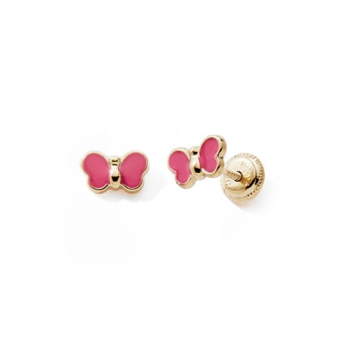 Boucles d'Oreilles Puces Enfant EDORA COLLECTION ESSENTIAL PAPILLON Or 375/1000