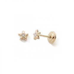 Boucles d'oreilles puces enfant edora collection essential mini etoile or 375/1000 - puces - edora - 0