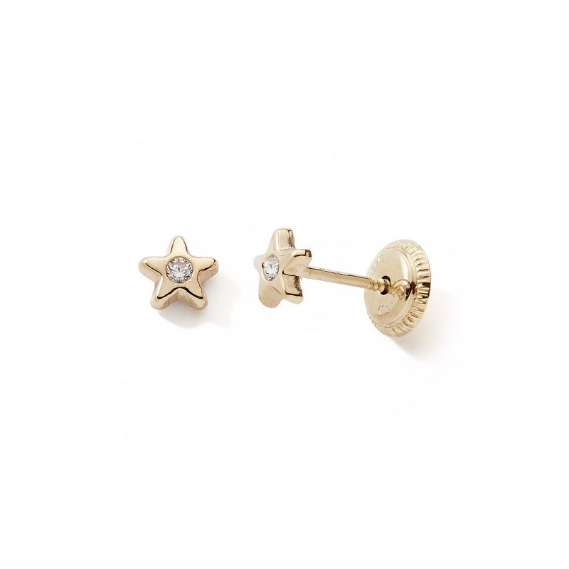 Boucles d'oreilles puces enfant edora collection essential mini etoile or 375/1000 - puces - edora