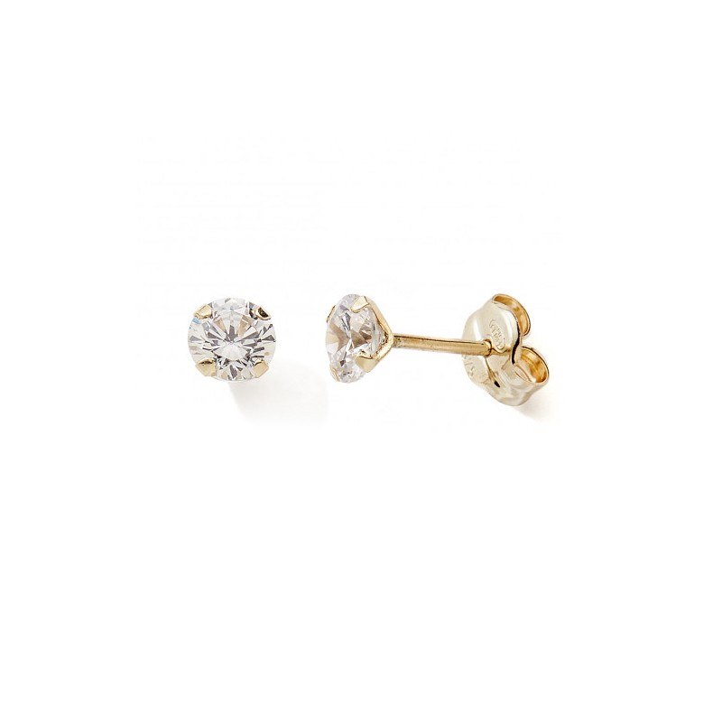 Boucles D'oreilles Enfant Pomme - Or Blanc 9 Carats (375/1000), Fabrication Artisanale, Poinçonnées