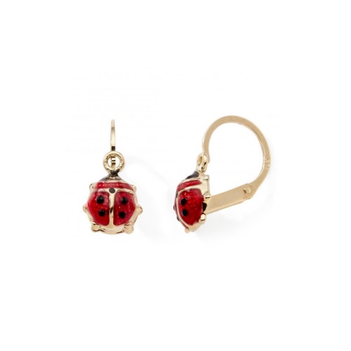 Boucles d'Oreilles Brisures Enfant EDORA COLLECTION ESSENTIAL COCCINELLE Or 375/1000