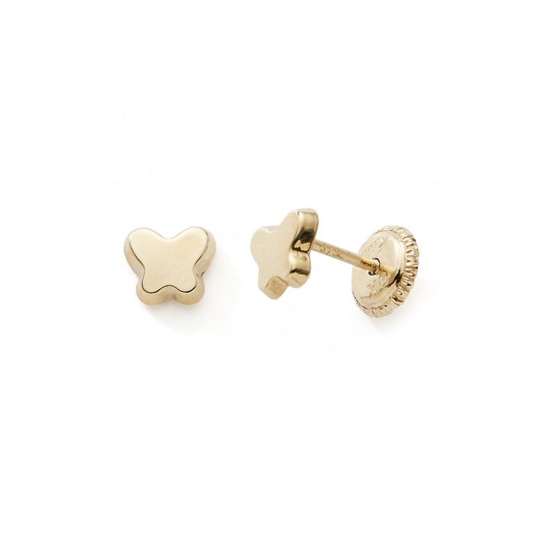 Boucles d'oreilles puces enfant edora collection essential papillon or 375/1000 - puces - edora