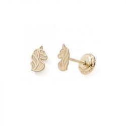 Boucles d'oreilles puces enfant edora collection essential licorne or 375/1000 - puces - edora - 0