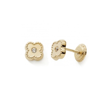 Boucles d'oreilles puces enfant edora collection essential fleur or 375/1000 – puces