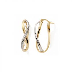 Boucles d'oreilles enfant edora collection essential huit or 375/1000 bicolore - boucles-d-oreilles-enfant - edora - 0