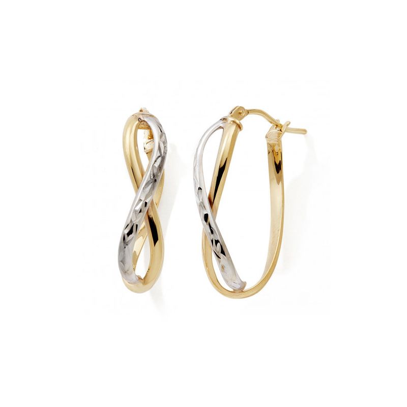 Boucles d'oreilles enfant edora collection essential huit or 375/1000 bicolore - boucles-d-oreilles-enfant - edora