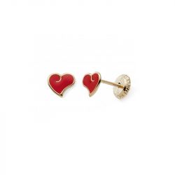 Boucles d'oreilles puces enfant edora collection essential coeur or 375/1000 - puces - edora - 0