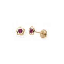 Boucles d'oreilles puces enfant edora collection essential fleur or 375/1000 - puces - edora - 0