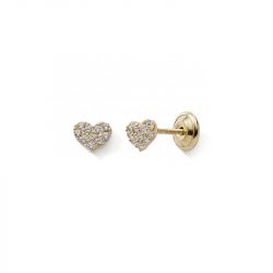 Boucles d'oreilles puces enfant edora collection essential coeur or 375/1000 - puces - edora - 0