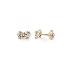 Boucles d'oreilles puces enfant edora collection essential papillon cristaux or 375/1000 - puces - edora - 0