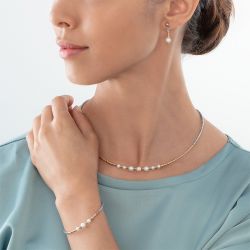 Bracelet femme cŒur de lion princess acier bicolore perles d'eau douce - bracelets-femme - edora - 1