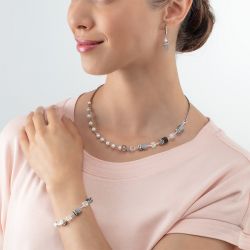 Collier femme cŒur de lion geocube® fusion precious pearl acier argenté perles d'eau douce - colliers-femme - edora - 1