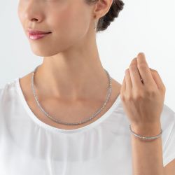 Collier femme cŒur de lion twinkle bleu glacÉ acier doré verre taillé - colliers-femme - edora - 1