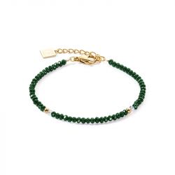 Bracelet femme cŒur de lion twinkle vert acier doré verre taillé - bracelets-femme - edora - 0