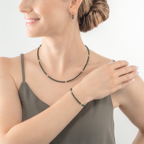 Bracelet Femme CŒUR DE LION TWINKLE VERT Acier Doré Verre Taillé