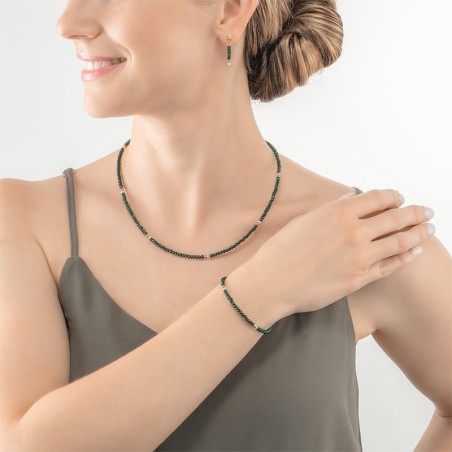 Bracelet Femme CŒUR DE LION TWINKLE VERT Acier Doré Verre Taillé