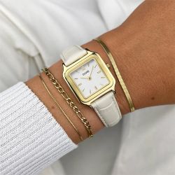 Manchette femme: bracelet manchette georgette, argent & or femme - analogiques - edora - 2